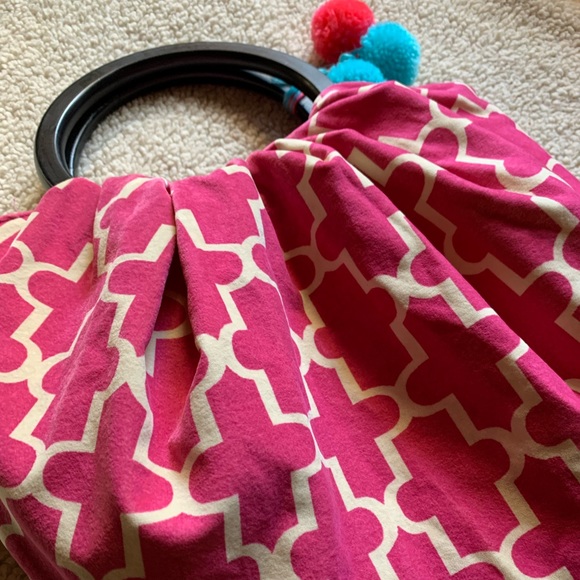 1154 Lill Studio vibrant roomy reversible suede bucket bag, wooden handles - Picture 8 of 16